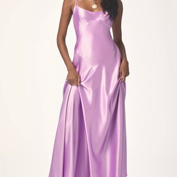 Mare Mare Emmy Satin Corset Maxi Dress - Brighter Lilac - Picture 1 of 7